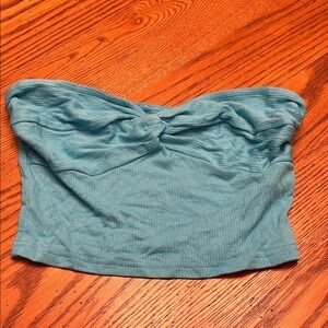 SHEIN Teal Strapless Crop Top